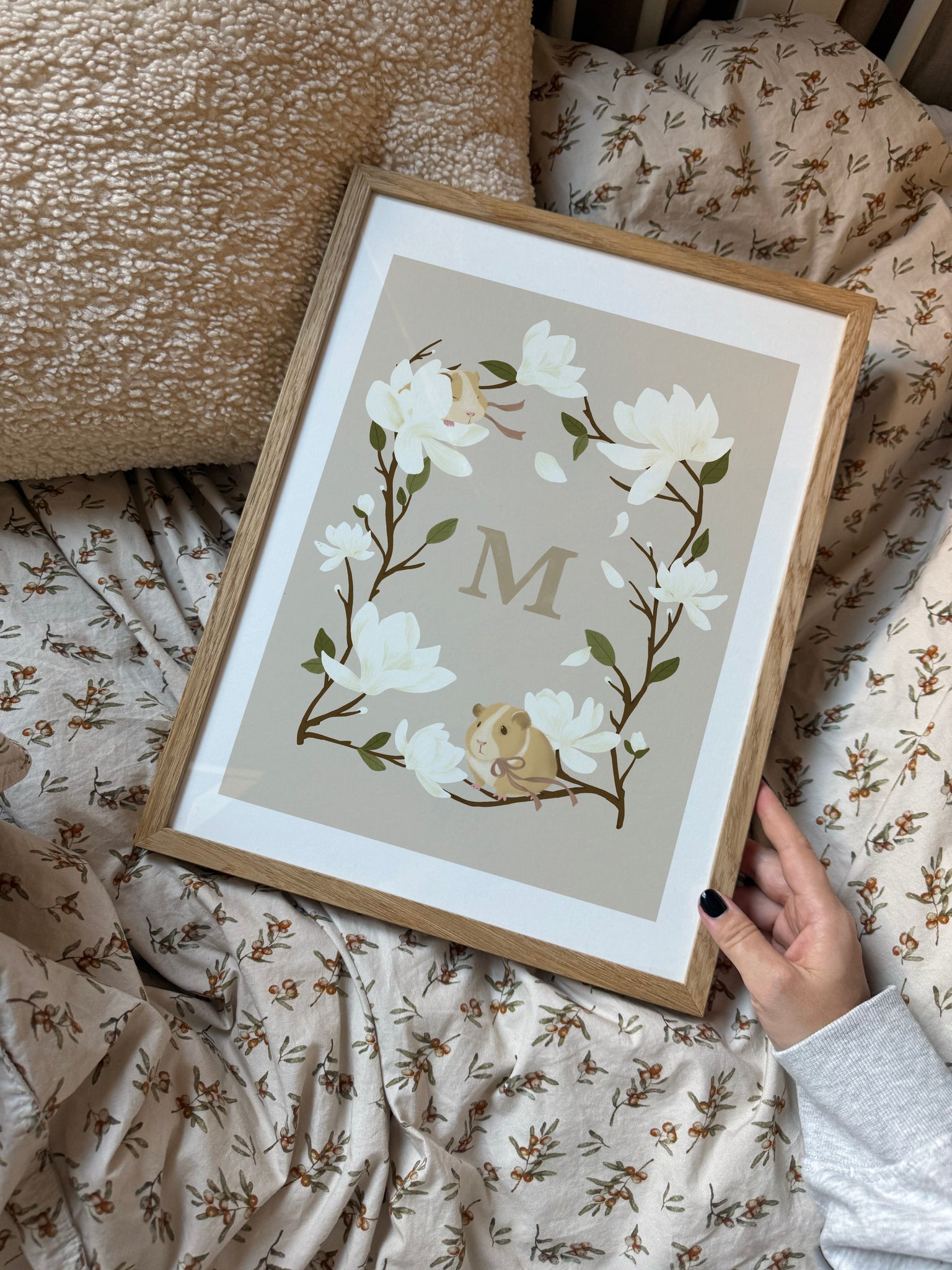 Alphabet poster with the letter M